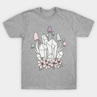 Pastel mushrooms and crystals T-Shirt